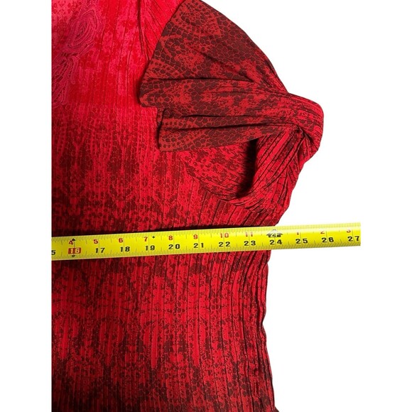 Catherines Womens Tunic 3x Plus Red/blk 3/4 Flare Sleeve Whimsigoth Vampire - Picture 7 of 9